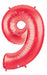 40-Inch Red Number 9 Megaloon Balloon