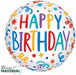 Happy Birthday Playful Streamer 9-Inch Round Foil Balloon