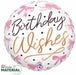 Pink Bow Birthday Wishes 9-Inch Round Foil Balloon