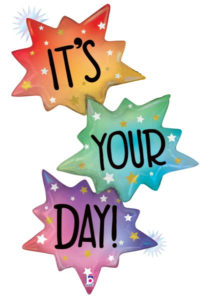 It's Your Day Opal Burst Foil Balloon, 51 Inch