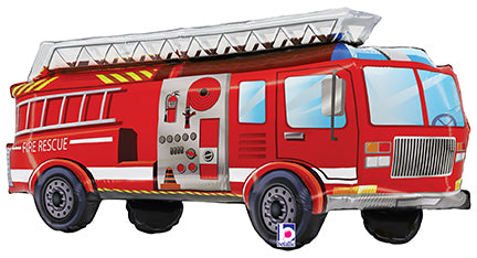 Red Fire Truck Shaped Foil Balloon, 34 Inch