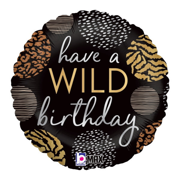 Wild Birthday 18-Inch Round Foil Balloon
