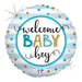 Baby Boy Stripes 18-Inch Holographic Foil Balloon