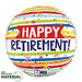 Retirement Stripes 18-Inch Round Foil Balloon