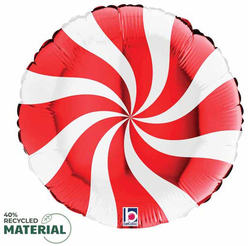 Red Candy Swirl 18-Inch Foil Balloon