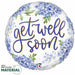 Get Well Hydrangea 18-Inch Round Foil Balloon