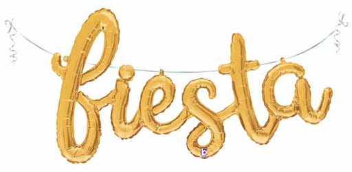 Ballon Fiesta Gold Script à gonfler à l'air, 135 cm