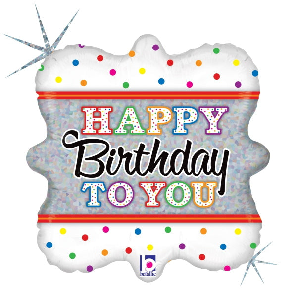 Candle Birthday to You 18" Holographic Foil Balloon