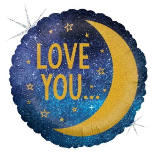 MOON & BACK LOVE YOU 18" RND HOLO PKG