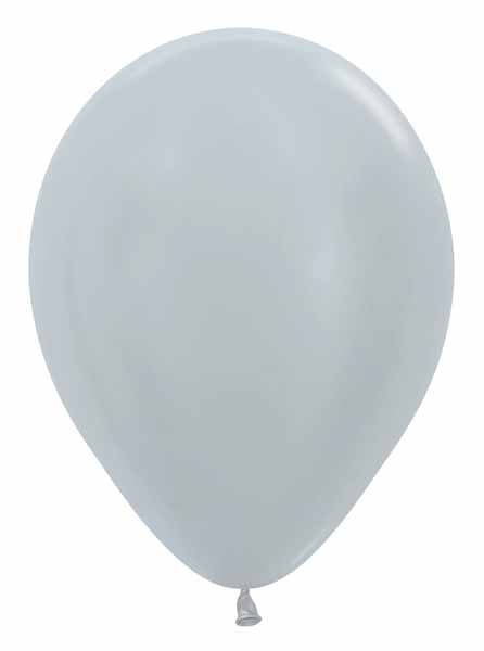Metallic Silver 5-Inch Latex Balloons, 100 Count