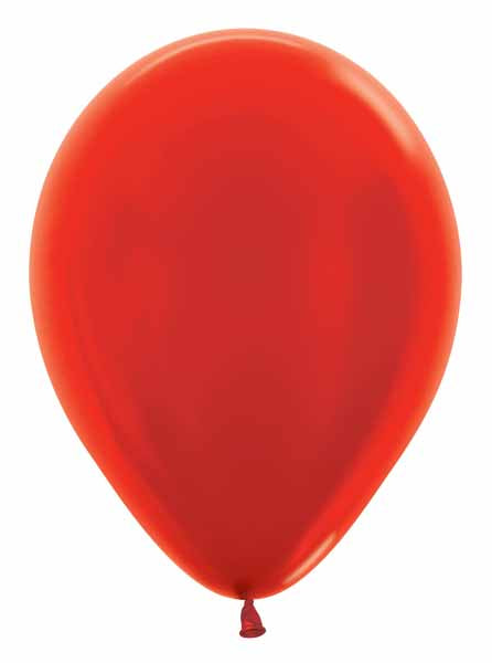 Sempertex 5" Metallic Red Latex Balloons, 50 Pack