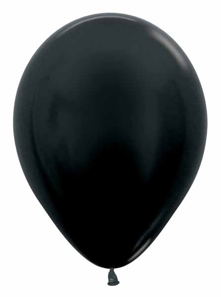 Sempertex 5-Inch Metallic Black Latex Balloons, 50 Count