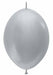 Metallic Silver 6" Link-O-Loon Latex Balloons, 50 Pack