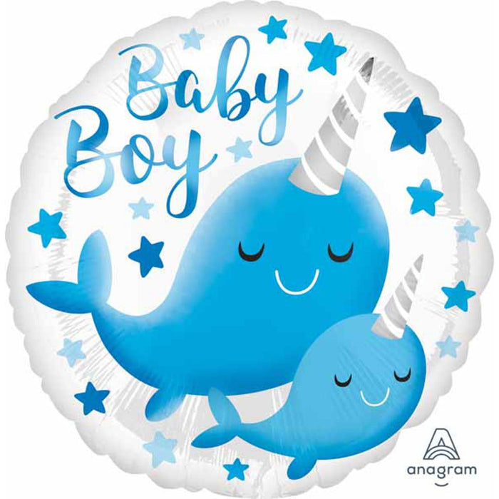 "Narwhal Baby Boy Plush Toy - 18" S40 Flat"