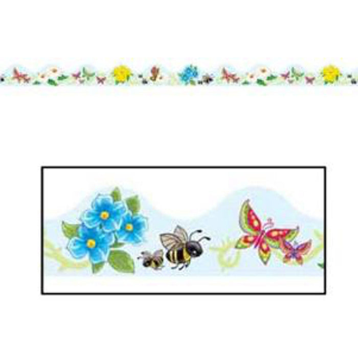 Nature-Themed Border Trim 1/P Featuring Butterflies, Birds & Bees.