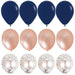 Navy Blue and Rose Gold Balloon Bouquet - 24ct