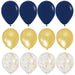 Navy Blue and Gold Balloon Bouquet - 24ct