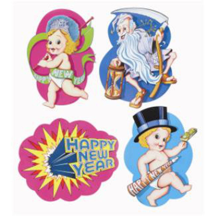 New Year Cutouts - 4 Pack (16" Diameter)