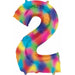 Number #2 Rainbow Splash 34" Shape Balloon