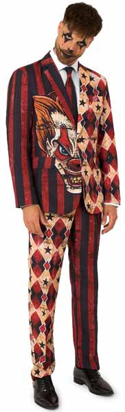 Suitmeister Men's Scary Clown Red Suit, Small