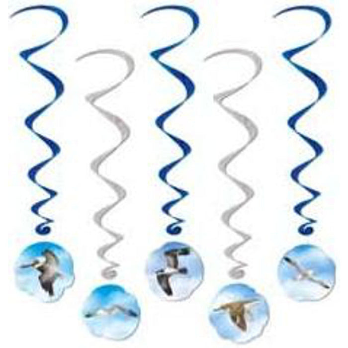 Ocean Bird Whirls - Set Of 5