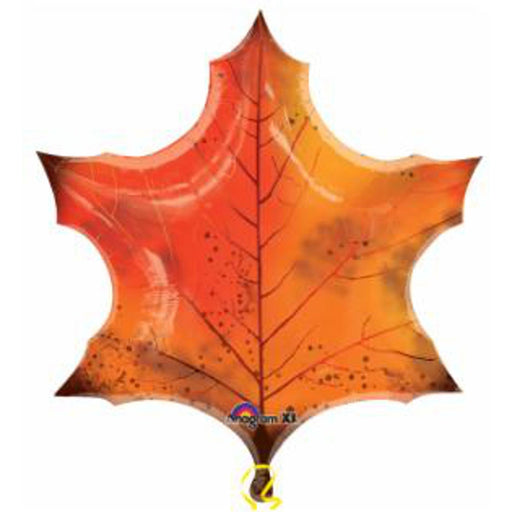 "Orange Maple Leaf 25" Shape Decoration P30 Pkg"