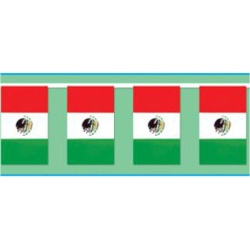 Outdoor Mexican Flag Banner: 18"X60'