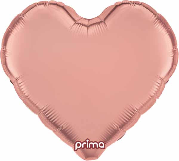 Prima Rose Gold 9-Inch Heart Foil Balloons, 6-Pack
