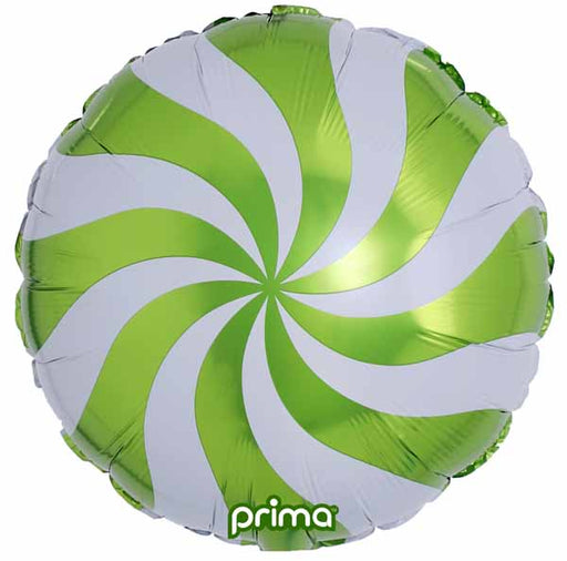 Prima 18-Inch Lime Candy Swirl Foil Balloon