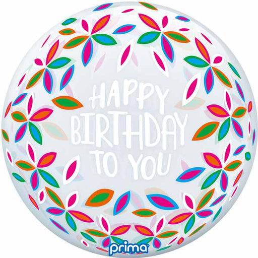 Prima Colorful Petal Birthday Sphere Balloon, 20 Inch
