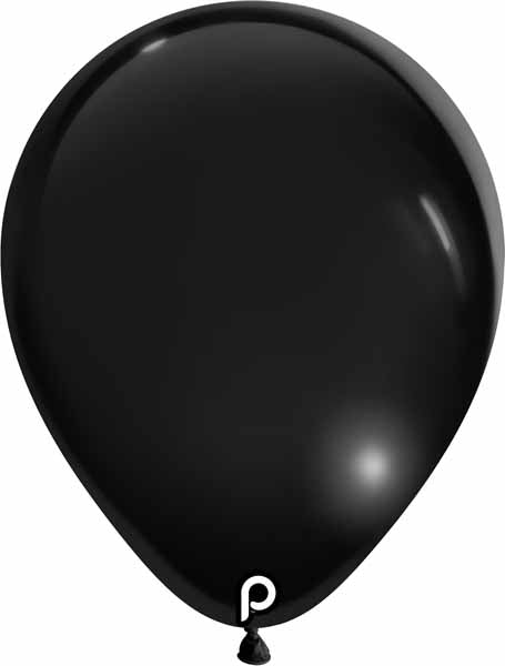 Prima Black 5-Inch Round Latex Balloons, 100 Count