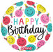 Prima Happy Faces Birthday 18" Round Foil Balloon