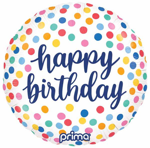 Prima Colorful Confetti Birthday Foil Balloon, 18 Inch