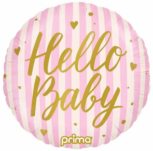 Prima Hello Baby Pink 18-Inch Round Foil Balloon