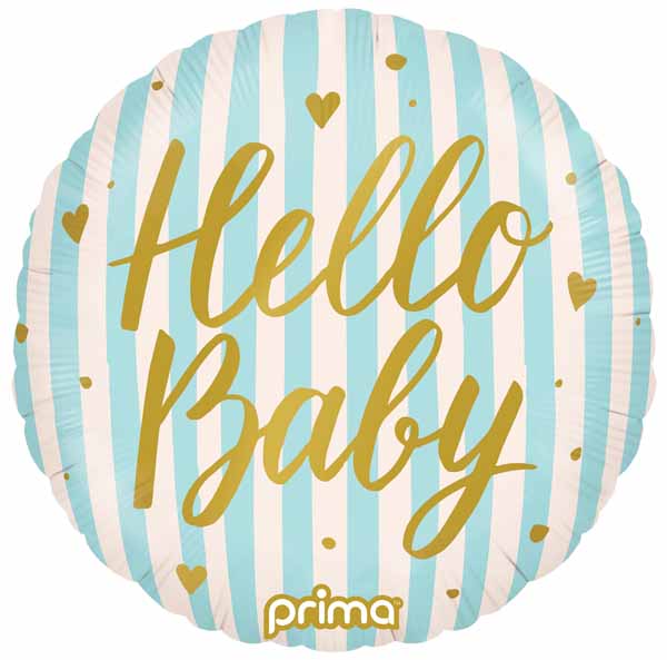 Prima Hello Baby Blue 18" Round Foil Balloon