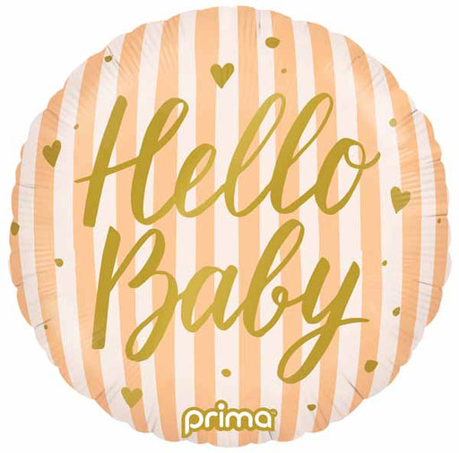 Prima Hello Baby Peach 18-Inch Round Foil Balloon