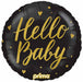 Hello Baby Black 18-Inch Round Foil Balloon