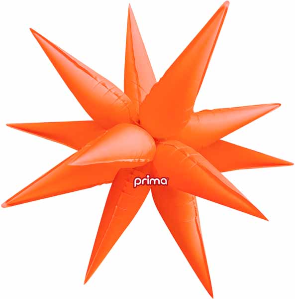 Prima 26" Electric Orange Starburst Foil Balloon