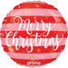 Prima Christmas Pink & Red Stripe 18-Inch Foil Balloon