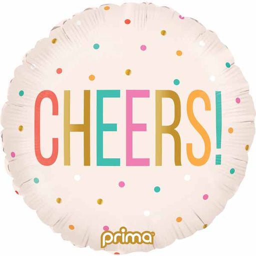 Prima 18" Cheers Colorful Dots Foil Balloon