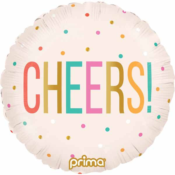 Prima 18" Cheers Colorful Dots Foil Balloon