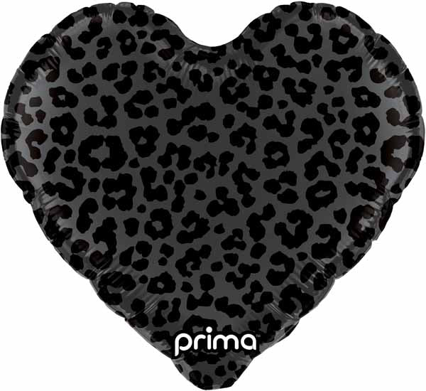 Prima Leopard Print Heart Foil Balloon, 18 Inch