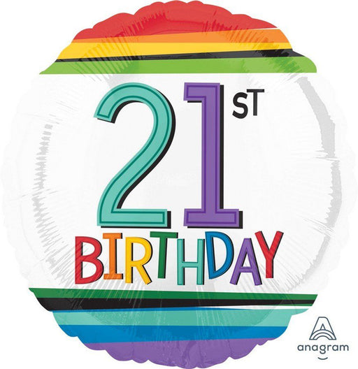 Radiant Rainbow 21st Birthday Balloon (5/Pk)