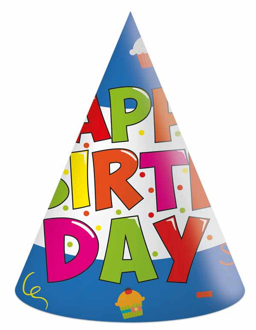 Kokliko Happy Birthday Paper Party Hats, 6 Pack
