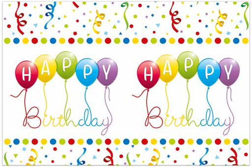 PLASTIC TABLECOVER 47X70" HBDAY STREAMR
