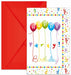 Happy Birthday Streamers Invitations with Envelopes, 6 Pack