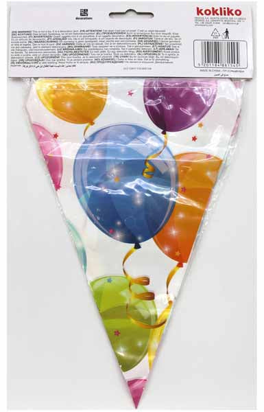 Sparkling Balloons Triangle Flag Banner