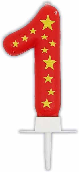Stars Number 1 Birthday Candle