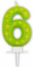 Stars Number 6 Birthday Candle