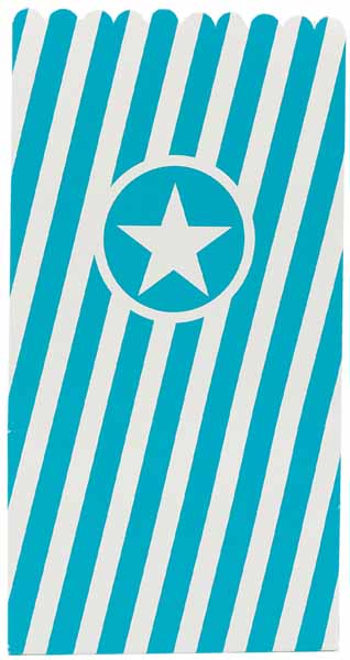 Turquoise Popcorn Bags, 6 Pack